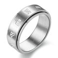 thumbnail image 3 of FJUCHAI Finger Ring Retro Rotatable Couple Rings, Stainless Steel, Engraved, Stress Relief, 3 of 6