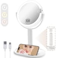 thumbnail image 1 of Espejo de maquillaje vpu Vanity con aumento de 10 x 1 x 1 x, con luces y soporte, 1 of 8