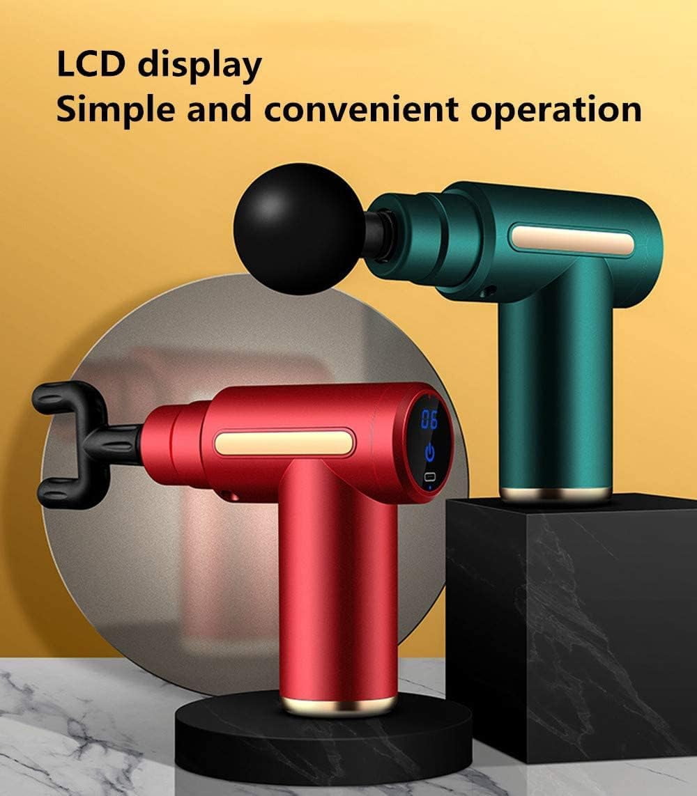 Muscle Massage Gun, Massage Gun Mini Portable Electric Deep Tissue Percussion Massager for Pain Relief, 6 Speed Quiet Body Fascia Gun Handheld Muscle Massager for Athletes with 4 Massage Head