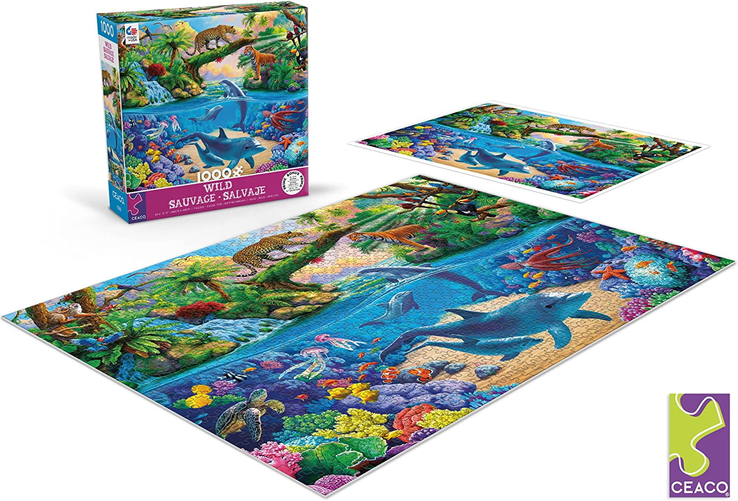Puzzle Gli occhi della tigre da 1000 pezzi per adulti, in cartone