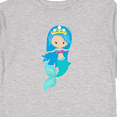 thumbnail image 4 of Inktastic Cute Mermaid, Blue Hair, Little Mermaid, Crown Girls Long Sleeve Toddler T-Shirt, 4 of 5