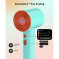 thumbnail image 5 of Negative Ionic Hair Dryer with 110,000 RPM Brushless Motor - High-Speed Lightweight Blow Dryer for Travel & Home Use, Fast Drying Low Noise Hair Drier with Smooth Nozzle, Turquoise, 5 of 8