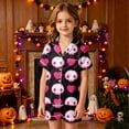 thumbnail image 2 of Toddler Girls Clothes 2 Piece Outfits Flip Collar Short Sleeved Halloween Printed Top and Elastic Waist Shorts Clothing Set Size 12-24 Months, 2 of 4