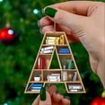 thumbnail image 4 of Colgante de árbol de Navidad creativo con letras impresas a doble cara, colgante de estantería de Navidad, especificación, impresión, libros del alfabeto U, 4 of 5
