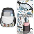 thumbnail image 4 of Robot and Wrenches White Pattern 17" Waterproof Oxford School Backpacks for Teens, S-Shape Padded Straps, for School, Travel, Hiking, Camping, 4 of 5