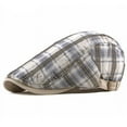 thumbnail image 2 of SikaFu Summer Fashion Plaid Newsboy Caps Men Cotton Flat Peaked Cap Women Painter Beret Hats 07, 2 of 6