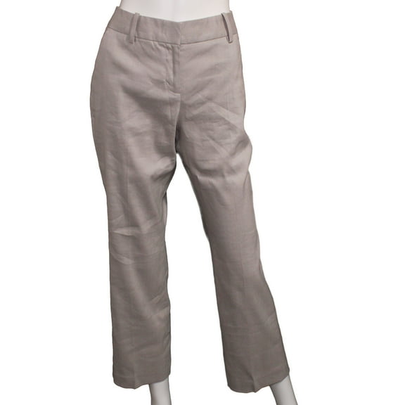 Lands' End Women's Size 4 Petite, Wide Leg Linen Pants, Chilled Gray