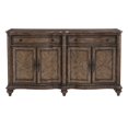 thumbnail image 2 of Benjara 2 Drawer Wooden Server with Bulged Front and Bun Feet, Brown, 2 of 2