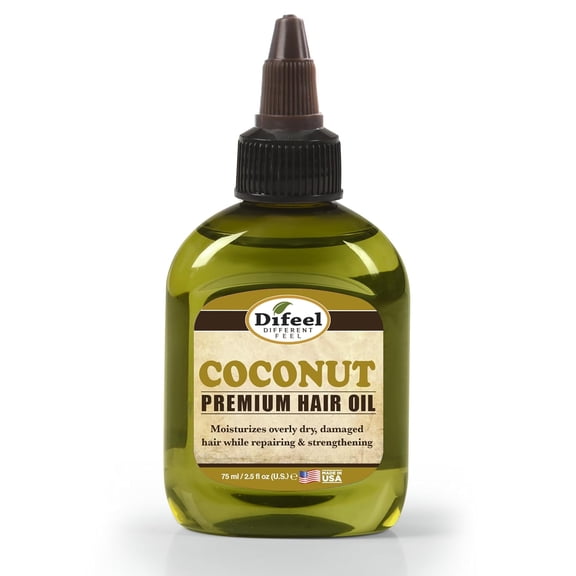 Difeel Coconut Oil Premium Natural Hair Oil, 2.5 oz