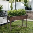 thumbnail image 6 of LuxenHome 39.57" W Brown Metal Rectangular Raised Garden Planter, 6 of 9