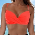 thumbnail image 2 of HCNTES Women Underwire Bikini Top Only Push Up Swim Top Bra Swimsuit Tops Padded Bathing Suit Top(Watermelon Red,S), 2 of 9