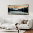 thumbnail image 5 of IDEA4WALL Extra Large Framed Canvas Print Wall Art Sunset Mountain Range & Lake Panoramic Modern Art Nature Wilderness Retro Wall Decorative Oversized Artwork Relax/Calm for Living Room - 60"x30", 5 of 5