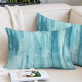 thumbnail image 2 of Teal Blue Ombre Throw Pillow Cover 24 x 36 Inch Decorative Pillow Cover Modern Abstract Art Oil Painting Lumbar Pillowcase Seasonal Rectangle Cushion Case for Couch Sofa Bed Living Room, 2 of 9