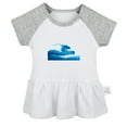 thumbnail image 1 of Nature Sea Wave Pattern Dresses For Baby, Newborn Babies Skirts, Infant Princess Dress, 0-24M Kids Graphic Clothes (Gray Raglan Dresses, 6-12 Months), 1 of 4