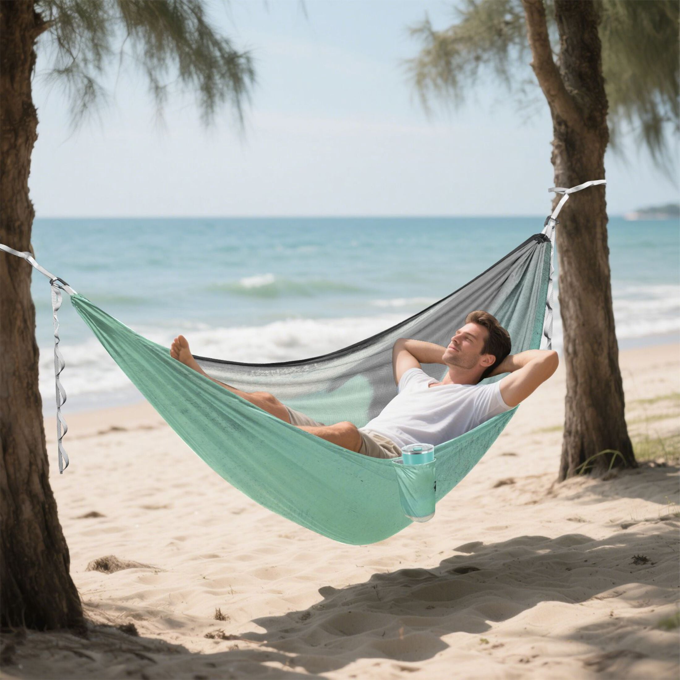 Hammock Camping Hammock Nylon Portable Hammock Travel Camping Hammock Black Cartoon Cat