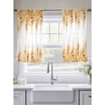 thumbnail image 4 of Yellow Wisteria Sheer Curtains 54 Inch Length 2 Panels Set, Sprinng Summer Pastoral Botanical Voile Window Treatment Rod Pocket Short Kitchen Curtains Drapes for Bedroom 52"x54"x2, 4 of 7