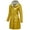 Yellow, variant on Women's Hooded Raincoat Outerwear Long Rain Jacket Midi Windbreaker Pockets Water-resistant Spring Anorak Coat Casual Full Zip Black 3X-Large