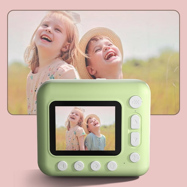 Cámara Instantánea Niños, 2.4'' Pantalla Camara Fotos Infantil Instantanea con Tarjeta 32GB y 3 Rollos de Papel, Regalo de Cumpleaños para Niños y Niñas de 3 a 12 Años