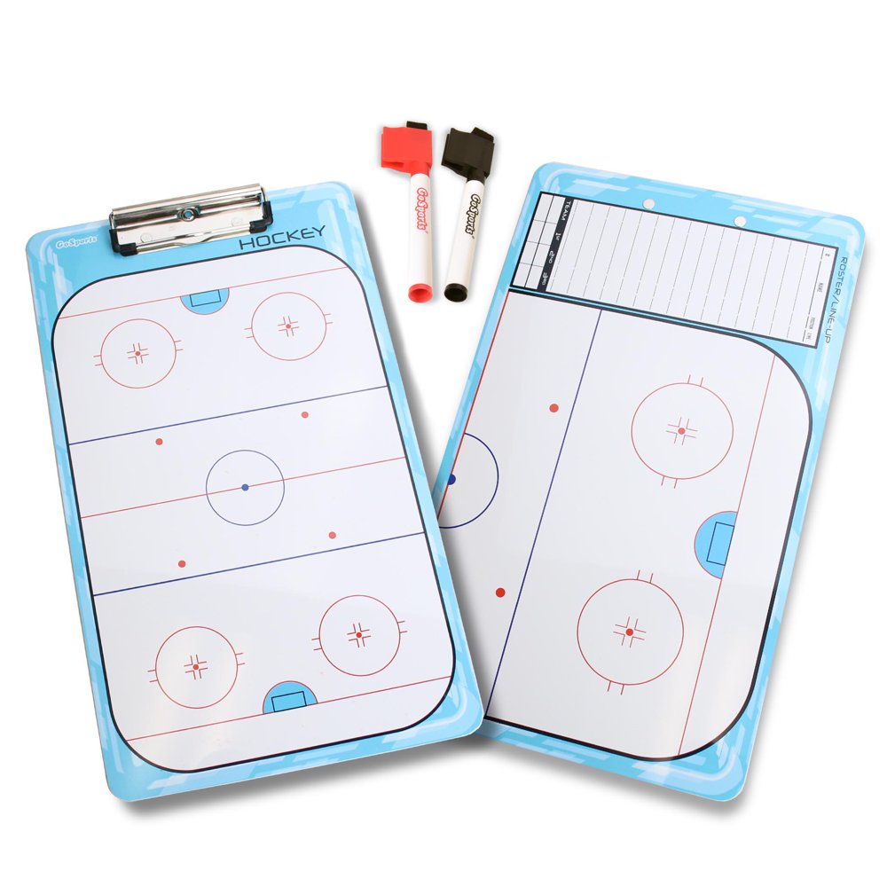 GoSports Hockey Coaches Boards 2 Sided Premium Dry Erase Clipboards