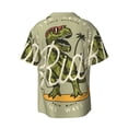 thumbnail image 2 of KLL Dinosaur Print Men's Shirt Short Sleeve Button Down Summer Cuba Beach Shirts- X-Large, 2 of 7
