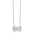 thumbnail image 2 of 14K White Gold Cable Necklace with Pendants Chain Diamond Double Infinity Symbol 18 inch 20 mm, 2 of 2