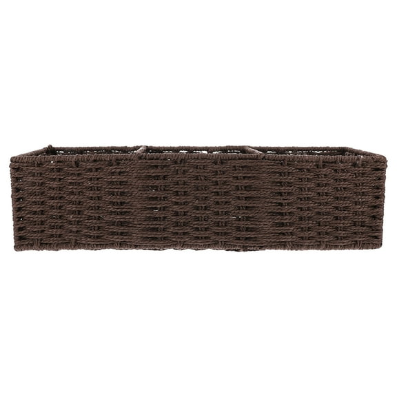 WORGEOUS Household Woven Basket Tea Bag Organizer Cosmetics Organizer Divided Woven Basket Container