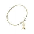 thumbnail image 2 of 7 inch Oval Eye Hook Bangle Bracelet w/ Cancer Awareness in Gold-Filled, 2 of 3