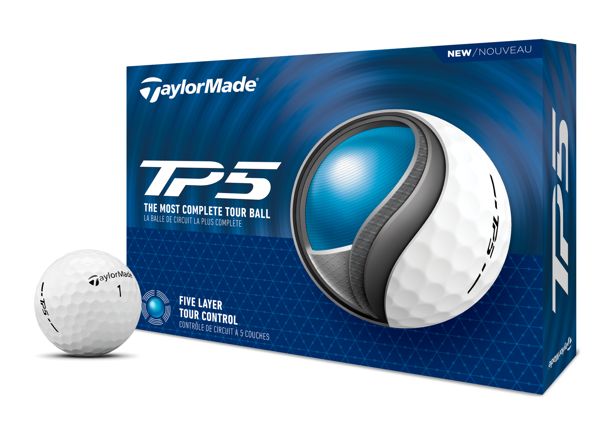 TaylorMade 2025 TP5 Golf Balls, 12 Pack, White photo 1