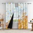 thumbnail image 3 of Aofoto Thanksgiving Fall Curtains for Living Room,Autumn Falling Maple Leaves Window Treatment,2 Panels, 42x84 inches, 3 of 5