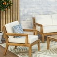 thumbnail image 4 of DUOSONG Outdoor Club Chairs With Cushions, 29'' H X 26.5'' W X 29'' D, Acacia Wood + Teak Finish + Beige Beige Acacia Wood Garden & Outdoor Outdoor & Patio Furniture Patio Furniture Sets, 4 of 14