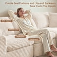 thumbnail image 6 of 108" Cloud Couch for Living Room, Modular Sectional Sofa with Plush Corduroy L Shaped Comfy Upholstered Couches with Deep Seat, No Assembly Required, White, 6 of 9