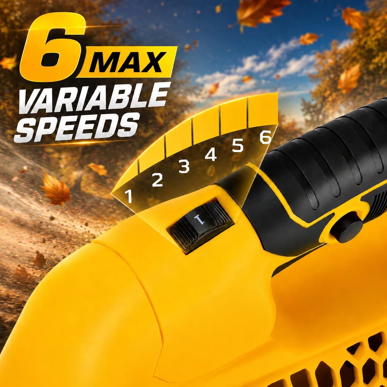 500CFM Cordless Leaf Blower for Lawn Care 2 x 4.0Ah Battery Powered Leaf Blower with 6 Variable Speeds