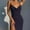 Dark Blue, variant on FRSASU Dresses for Women V-Neck Spaghetti Strap Wedding Guest Dress Ruched Side Slit Bodycon Cocktail Homecoming Dresses Yellow