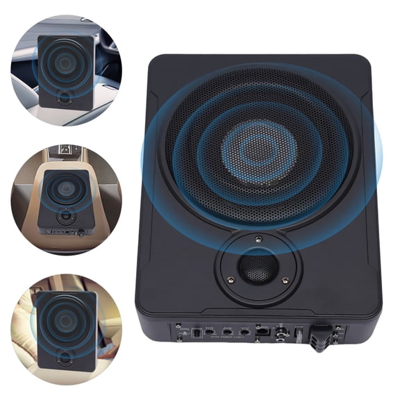 8'' Under-Seat Active Car Subwoofer Audio Speaker Bass Amp Sub Box Slim 600W