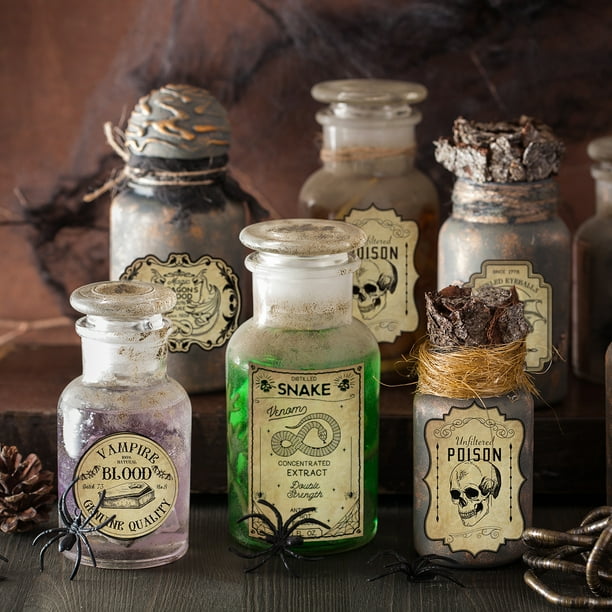 Etiquetas De Botellas De Vino Halloween Uozonit - 50 Pegatinas De Poción Mágica