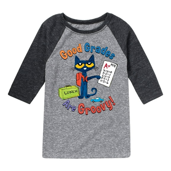 Pete The Cat - Good Grades Are Groovy - Toddler and Youth Raglan