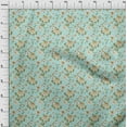 thumbnail image 4 of oneOone Cotton Cambric Aqua Blue Fabric Watercolor Floral Sewing Material Print Fabric By The Yard 42 Inch Wide, 4 of 5