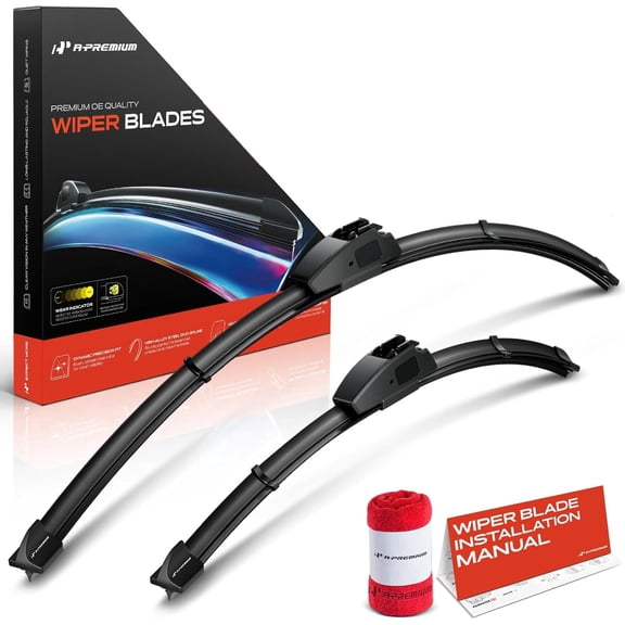 A-Premium Windshield Wiper Blades with Ford Ranger 2019 2020 2021 2022 2023-26" and 16", Hook Connector, with Wear Indicator & Towel, Left and Right, (Pack of 2)