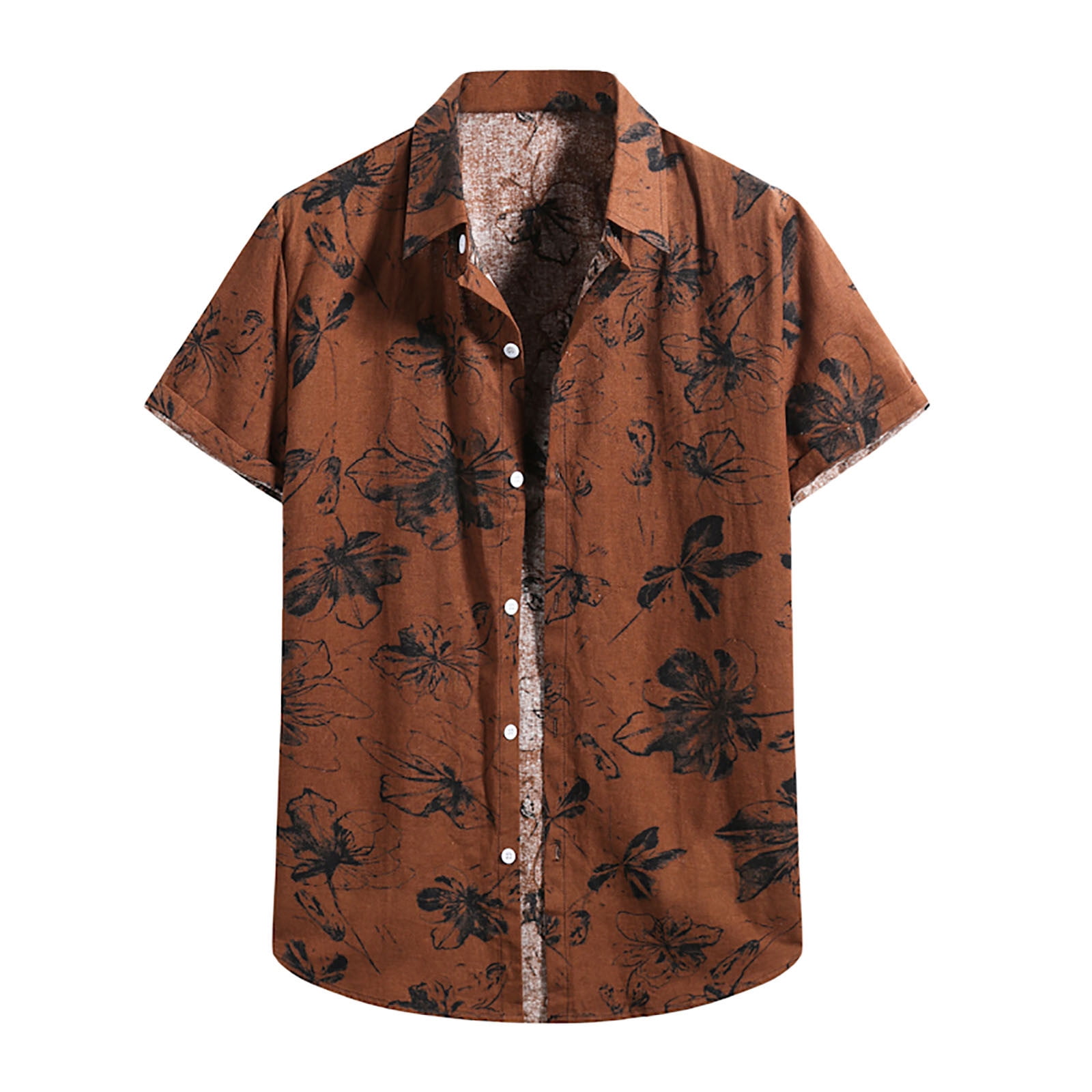 Linen Short Sleeve Floral Shirt 
