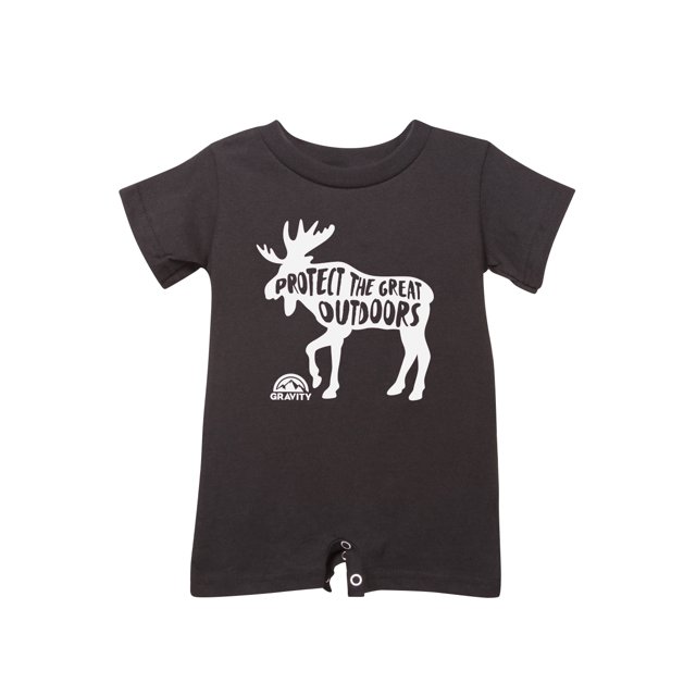 Protéger le Grand Air Justaucorps pour Bébé T-Romper - Noir - Logo Blanc - 24M
