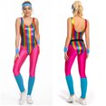 thumbnail image 3 of Conjunto de 6 leggings para adultos de los años 80 y 90, disfraz retro para Halloween, ropa deportiva, diadema, trajes para mujer, traje de carnaval, 3 of 5