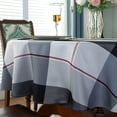 thumbnail image 2 of Round Tablecloth 60 Inch Checkered Table Cloths Spillproof Anti-Shrink Soft and Wrinkle Resistant Decorative Fabric Table Cover for Kitchen Dinning Tabletop Outdoor(Round,Grey), 2 of 6