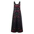 thumbnail image 5 of Pntutb Plus Size Clearance!Fashion Womens Pockets Printing Cold Shoulder Suspender Cami Pants Button Jumpsuit, 5 of 5