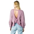 thumbnail image 2 of Fashion Mauve Knit Open Back Long Sleeve Top, 2 of 6