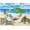 Painted Beach Scene, variant on Florida Map Beach Blanket 54 x 68 inch Beach Towel 100% Cotton Family Size - Souvenir Tourist Map