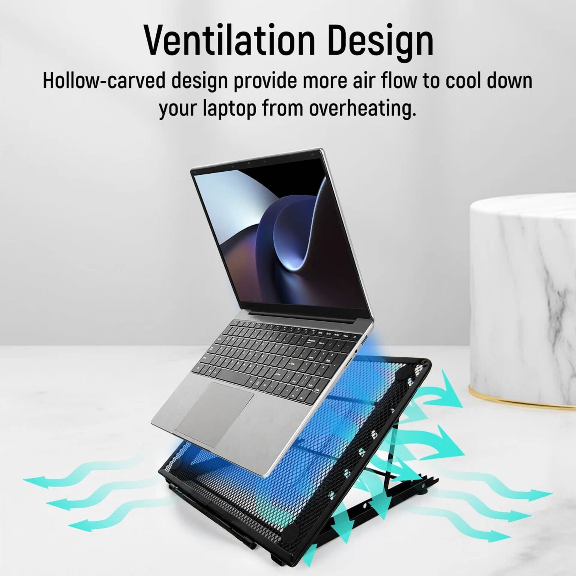 PRIME- Foldable Laptop Stand Angle Adjustable Tablet Holder Riser Portable Ventilate