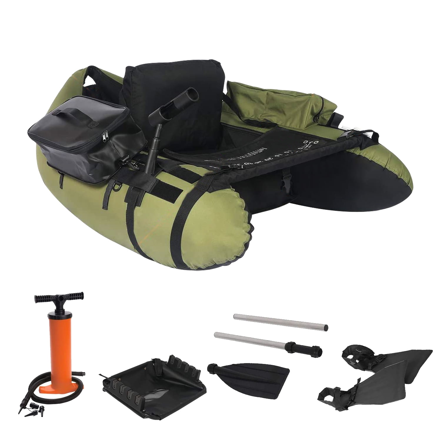 Pump and Carry Bag With Fins Grauvell Float Tube 