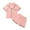 Pink, variant on SILVERCELL 2Pcs Little Girls Boys Cotton Linen Pajamas Set, Kids Summer Nightshirts Shorts Sleepwear Suit, 2-9 Years