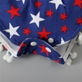 thumbnail image 5 of Qopobobo Fourth July Baby Outfit 4th Of July Baby Girl Outfits American Flag Romper Sleeveless Backless Ruffle Bodysuit Headband Clothes Set Blue,18 Months, 5 of 8