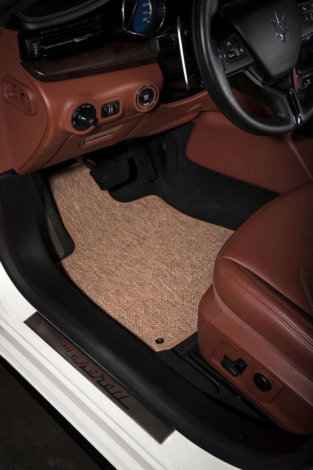 GGBAILEY Tesla Model X (7 Passenger with 3rd Row) Beige All-Weather Textile™ Car Mats, Custom Fit for 2016, 2017, 2018, 2019, 2020 - Driver & Passenger Carpet Car Mats